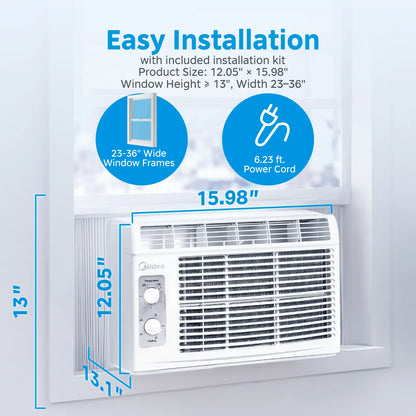 Midea EasyCool Personal 5,000 BTU Window AC (Up to 150 Sq. Ft.)